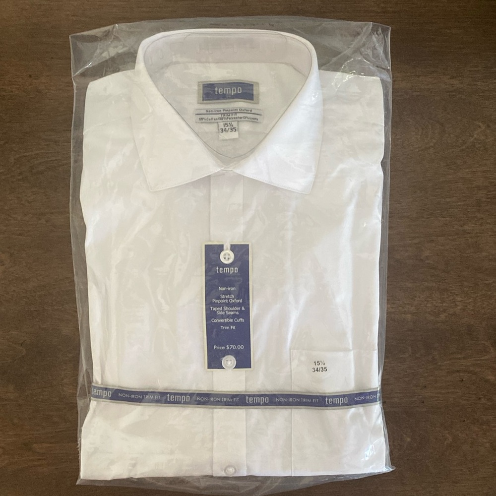 Tempo Men’s Trim Fit Dress Shirt